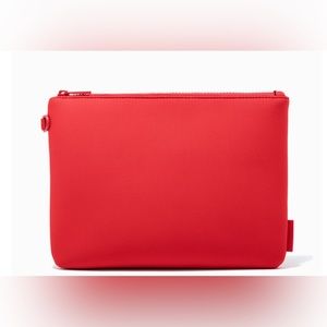 Beautiful Large Dagne Dover Neoprene Case in vibrant Poppy red.
